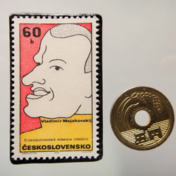 チェコスロバキア　切手ブローチ4926 3枚目の画像