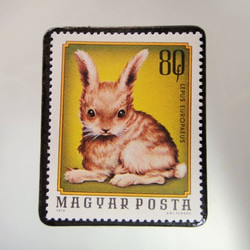 匈牙利兒童兔子郵票胸針4944 第1張的照片