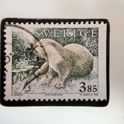 スウェーデン　切手ブローチ4951 1枚目の画像