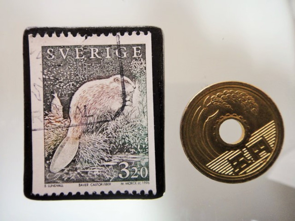 スウェーデン　切手ブローチ4953 3枚目の画像
