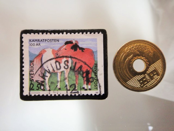 スウェーデン　切手ブローチ4966 3枚目の画像
