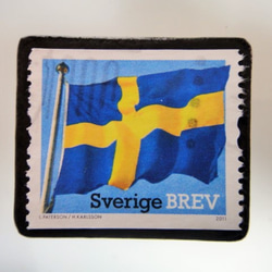 スウェーデン　切手ブローチ4969 1枚目の画像