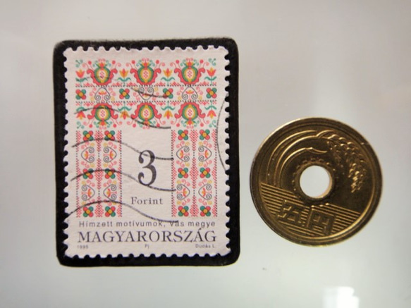 匈牙利刺繡郵票胸針4982 第3張的照片