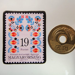 匈牙利刺繡郵票胸針4990 第3張的照片