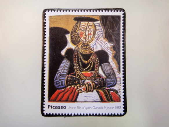 フランス 　ピカソ切手ブローチ5058 1枚目の画像