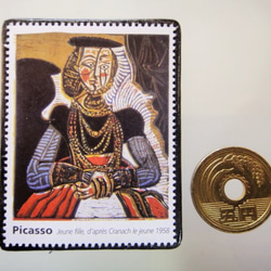 フランス 　ピカソ切手ブローチ5058 3枚目の画像