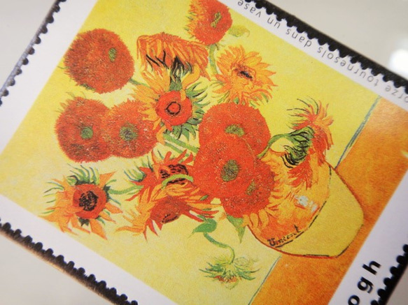 フランス 　ゴッホ切手ブローチ5061 2枚目の画像