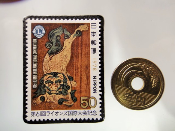 日本  切手ブローチ 5243 3枚目の画像