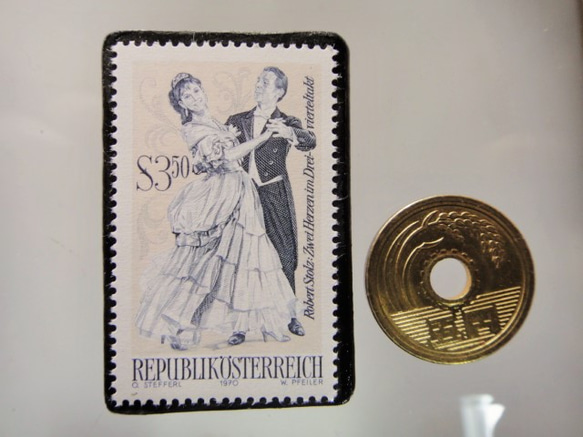 オーストリア1970年　切手ブローチ 5270 3枚目の画像