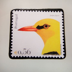 ポルトガル　鳥切手ブローチ 5276 1枚目の画像