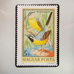 ハンガリー　鳥切手ブローチ 5282 1枚目の画像