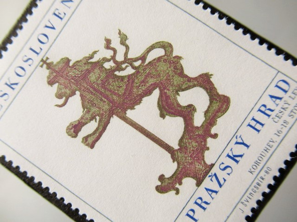 チェコスロバキア　美術切手ブローチ 5303 2枚目の画像