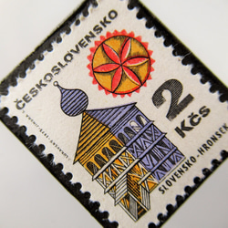 チェコスロバキア　切手ブローチ5347 2枚目の画像
