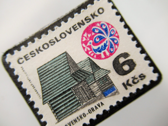 チェコスロバキア　切手ブローチ5350 2枚目の画像