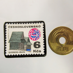 チェコスロバキア　切手ブローチ5350 3枚目の画像