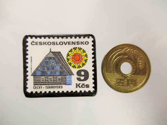チェコスロバキア　切手ブローチ5351 3枚目の画像