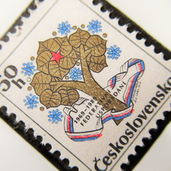 チェコスロバキア　切手ブローチ5362 2枚目の画像
