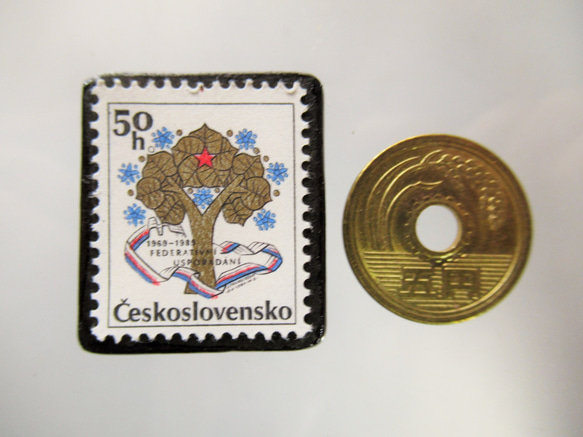 チェコスロバキア　切手ブローチ5362 3枚目の画像