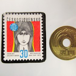 チェコスロバキア　切手ブローチ5364 3枚目の画像