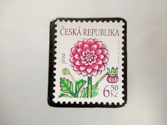 チェコスロバキア　切手ブローチ5365 1枚目の画像