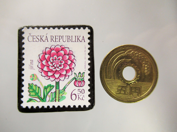 チェコスロバキア　切手ブローチ5365 3枚目の画像