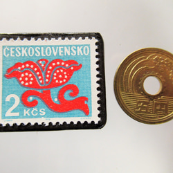チェコスロバキア　切手ブローチ5368 3枚目の画像