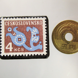 チェコスロバキア　切手ブローチ5370 3枚目の画像
