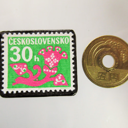 チェコスロバキア　切手ブローチ5375 3枚目の画像