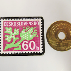 チェコスロバキア　切手ブローチ5376 3枚目の画像