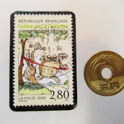 フランス　童話切手ブローチ5409 3枚目の画像