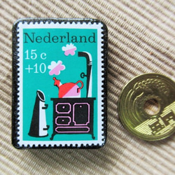 オランダ　切手ブローチ5528 3枚目の画像
