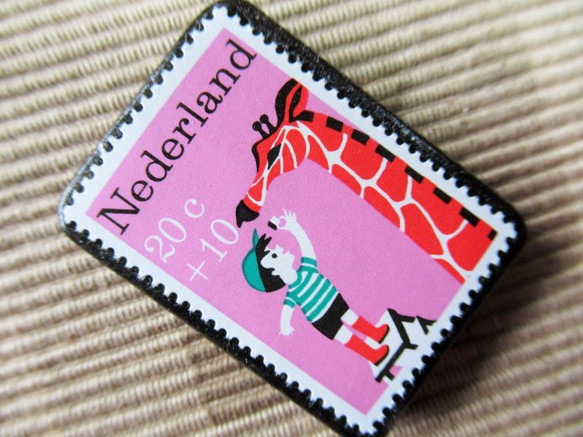オランダ　切手ブローチ5529 2枚目の画像