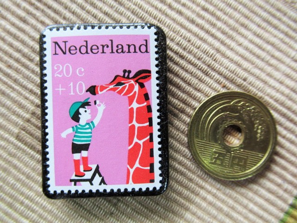 オランダ　切手ブローチ5529 3枚目の画像