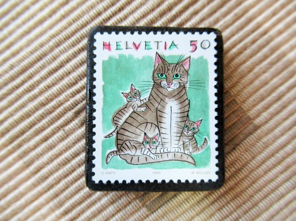 スイス　切手ブローチ5531 1枚目の画像