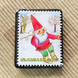 デンマーク　クリスマス切手ブローチ5651 1枚目の画像