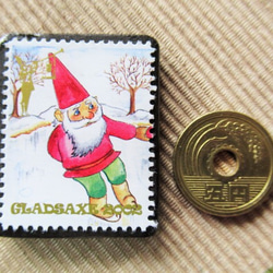 デンマーク　クリスマス切手ブローチ5651 3枚目の画像