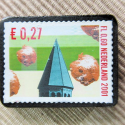 オランダ　クリスマス切手ブローチ5654 1枚目の画像