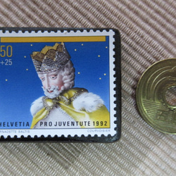 スイス　クリスマス切手ブローチ5675 3枚目の画像