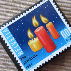 スイス　クリスマス切手ブローチ5676 2枚目の画像