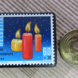 スイス　クリスマス切手ブローチ5676 3枚目の画像