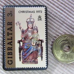 ジブラルダル　クリスマス切手ブローチ5683 3枚目の画像