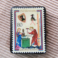 リヒテンシュタイン　クリスマス切手ブローチ5710 1枚目の画像