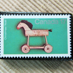 カナダ　クリスマス切手ブローチ 5762 1枚目の画像