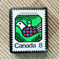 カナダ　クリスマス切手ブローチ 5769 1枚目の画像