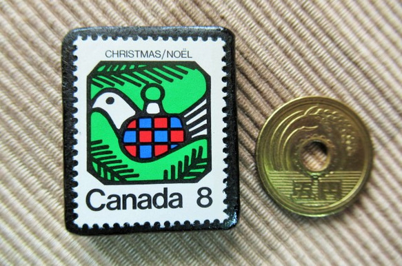 カナダ　クリスマス切手ブローチ 5769 3枚目の画像