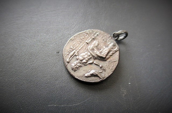 Silver925　古代ローマコイン【アレキサンダー大王】ペンダントヘッド⑥ 3枚目の画像