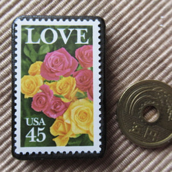 アメリカ　バレンタイン切手ブローチ 5860 3枚目の画像