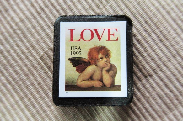 アメリカ　バレンタイン切手ブローチ 5871 1枚目の画像