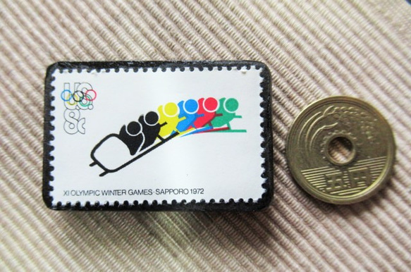 アメリカ　オリンピック切手ブローチ 5874 3枚目の画像