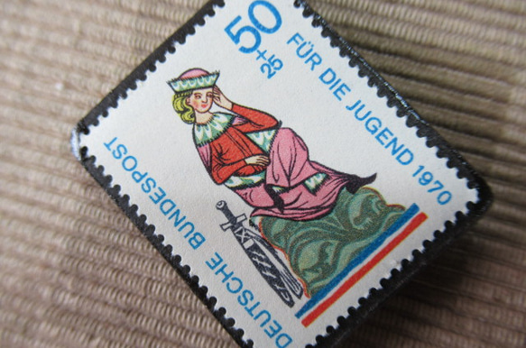 ドイツ　切手ブローチ　5963 2枚目の画像